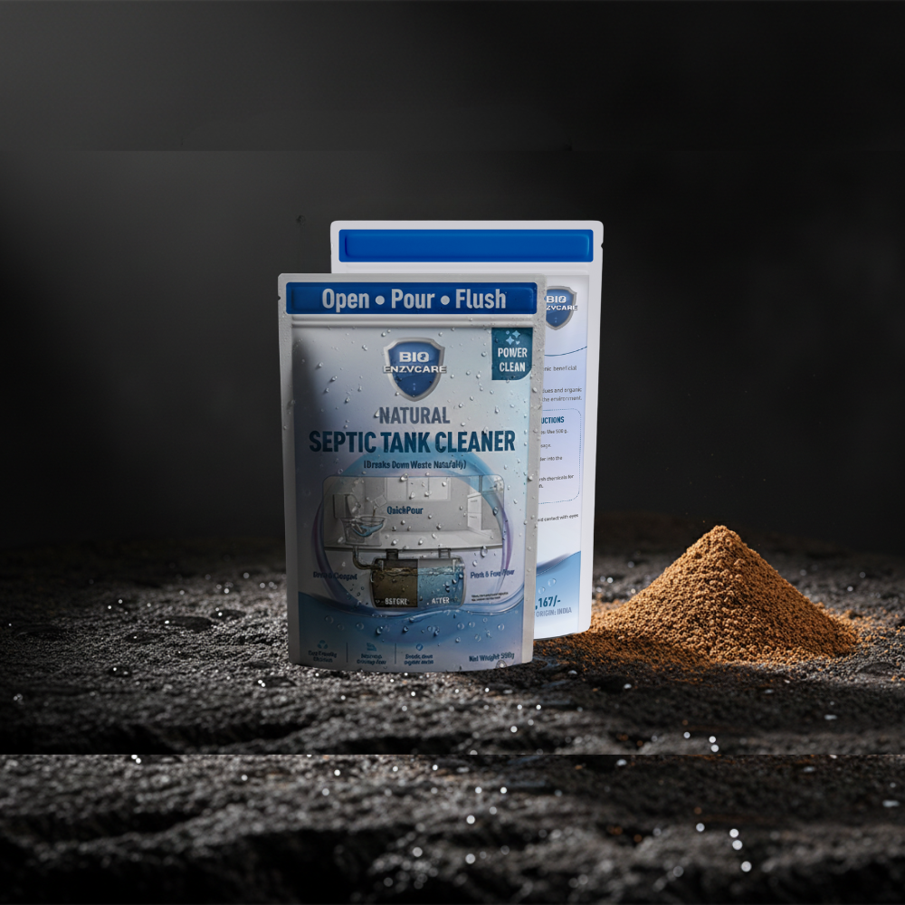 BioEnzyCare Septic Tank Cleaning Powder – Fights Odour & Sludge (500g x 2 Packs)