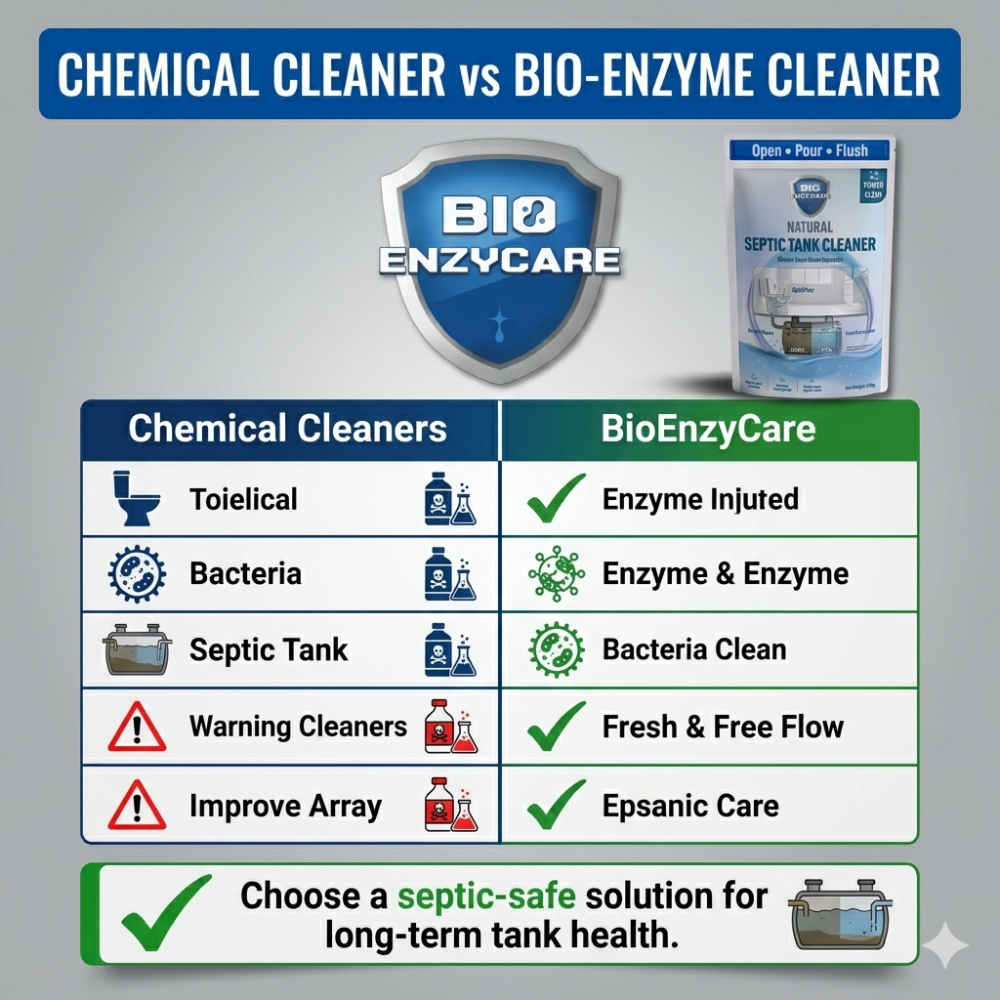 BioEnzyCare Septic Tank Cleaning Powder – Fights Odour & Sludge (500g x 3 Packs)